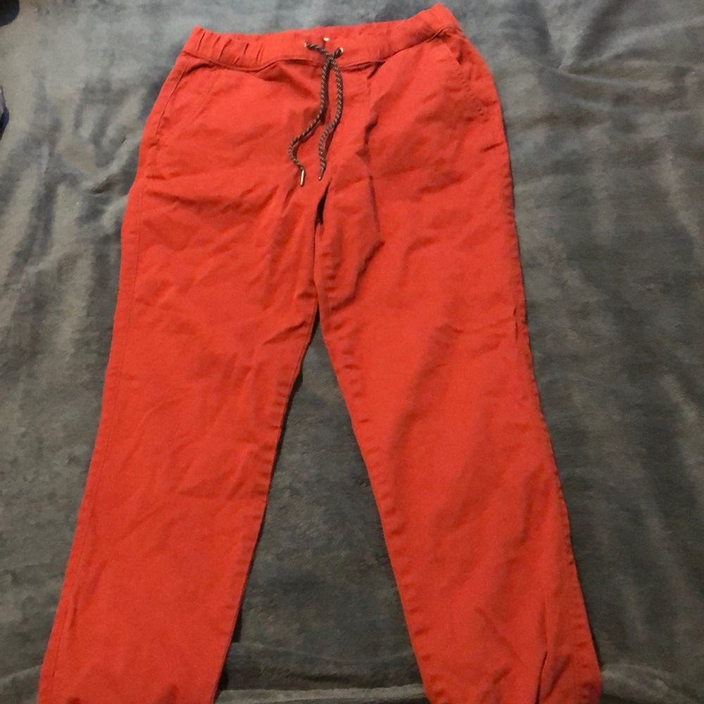 Red/orange skinny jeans